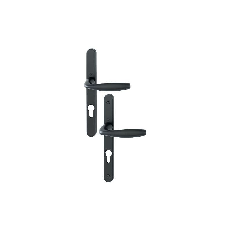 foto del prodotto hoppe set di porte su piastra stretta new york 1810rh 300lmsgl 1810 nero opaco pz70 3944808