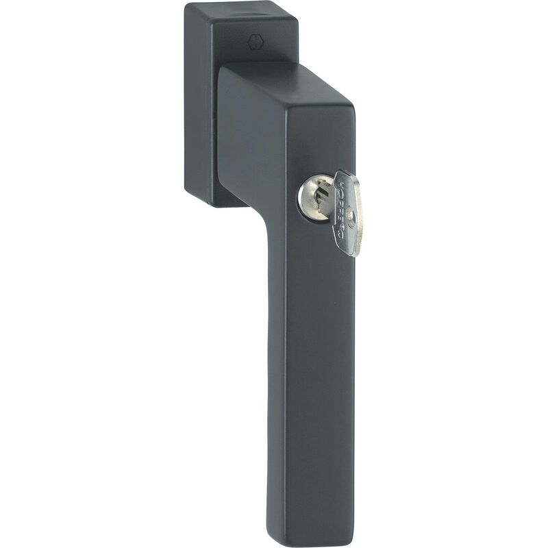 foto del prodotto hoppe toulon maniglia per finestra con cilindro di bloccaggio, secu100 secustik variofit, 90 , 7x32 42 mm, nero opaco ral 9714, rif. 11506246