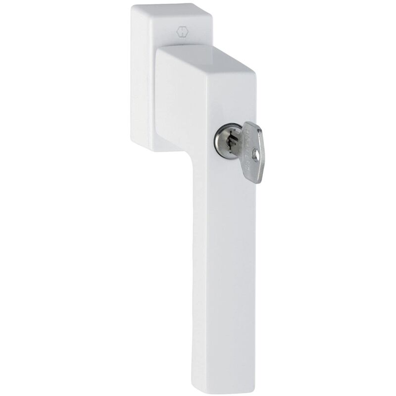 foto del prodotto hoppe toulon maniglia per finestra con cilindro di bloccaggio, secu100 secustik variofit, 90 , 7x32 42mm, bianco ral 9016, rif. 10764848