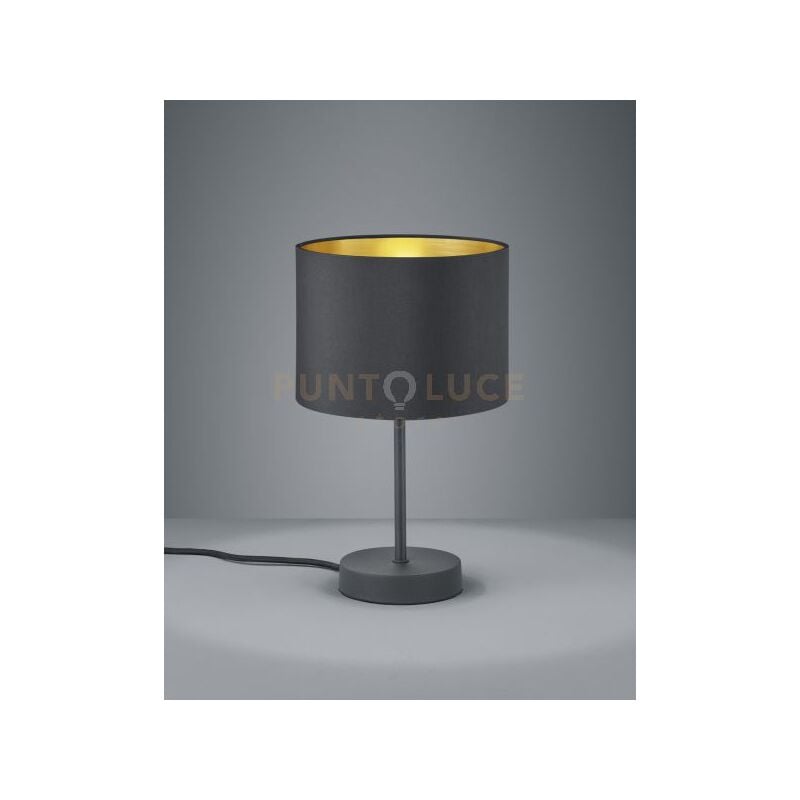 foto del prodotto hostel lampada da tavolo paralume tessuto nero interno oro h.33cm, d.20cm 1 luce attacco e27
