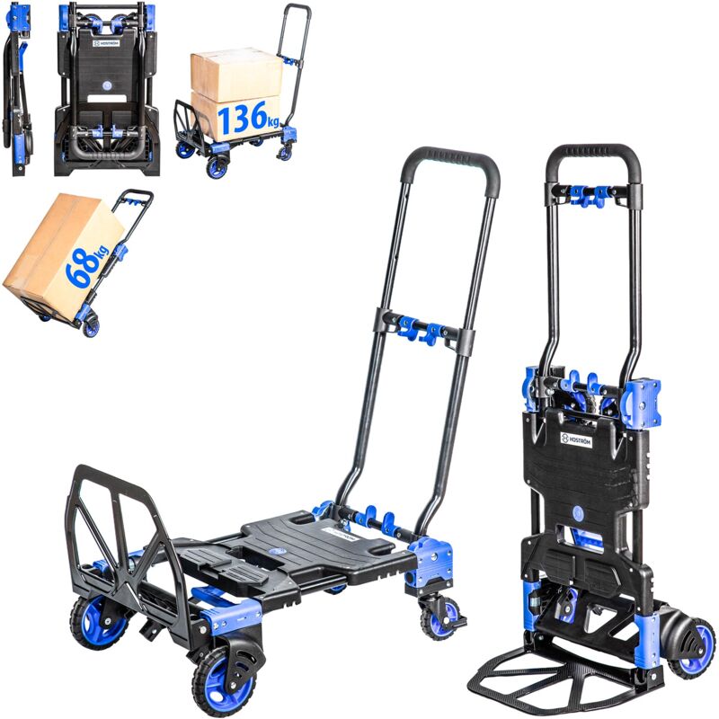 foto del prodotto hostr m 2 in 1, carrello con ruote e carrello pieghevole, carrello pieghevole max 136 kg, carrello di smontaggio max 68 kg, ruote girevoli a 360 ,