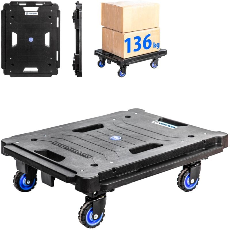 foto del prodotto hostr m carrello pieghevole, carrello su ruote, movimentazione di mobili, 4 ruote a 360 , carico massimo 136 kg, 5 anni di garanzia, hostrom