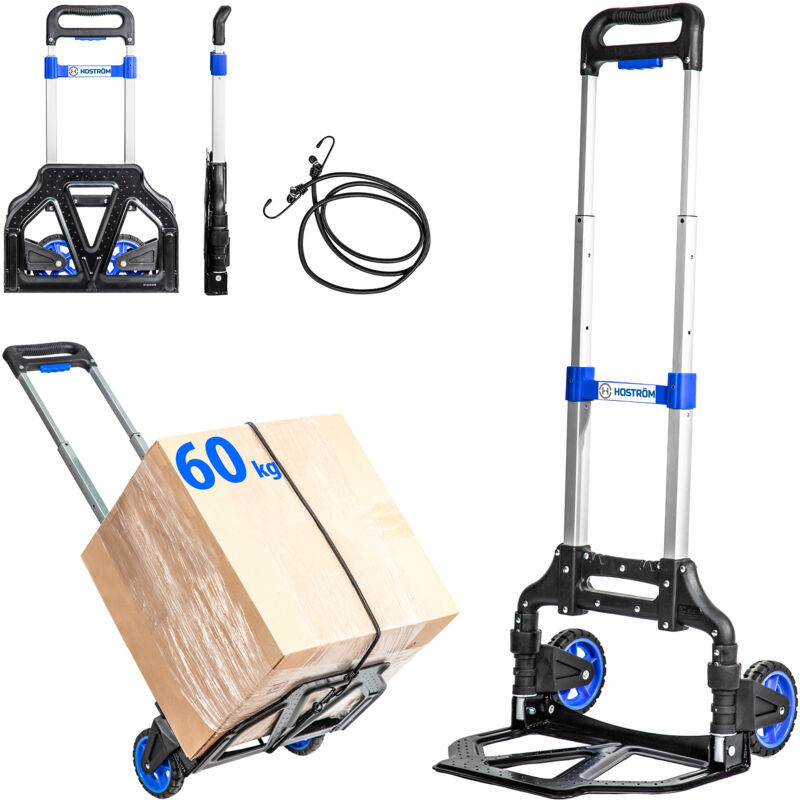 foto del prodotto hostr m carrello pieghevole in alluminio, 2 ruote carrello pieghevole per lo spostamento e il trasporto di materiali, compatto, leggero, carico