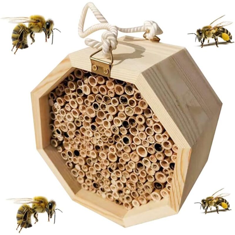 foto del prodotto hotel per insetti in legno naturale rifugio per api, coccinelle e farfalle forniture decorative