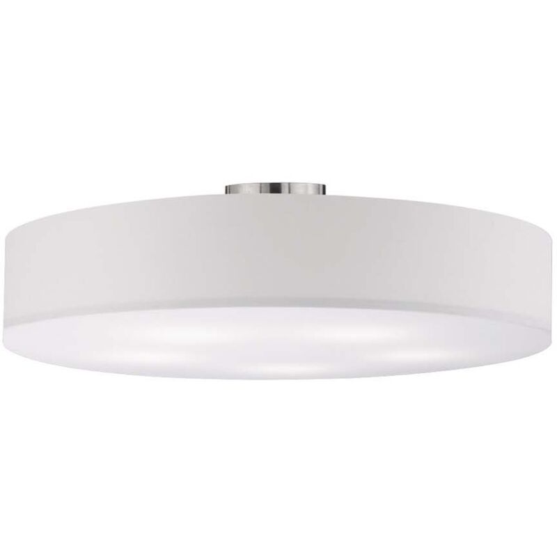 foto del prodotto hotel plafoniera tonda 5 luci diffusore tessuto bianco e metacrilato d. 65cm