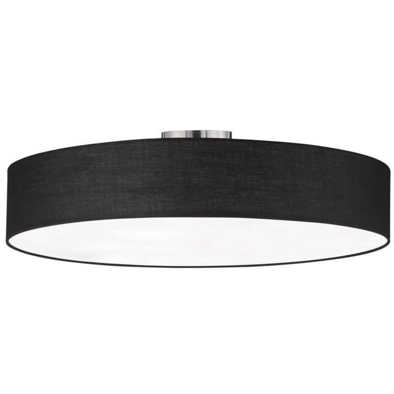 foto del prodotto hotel plafoniera tonda 5 luci diffusore tessuto nero e metacrilato d. 65cm