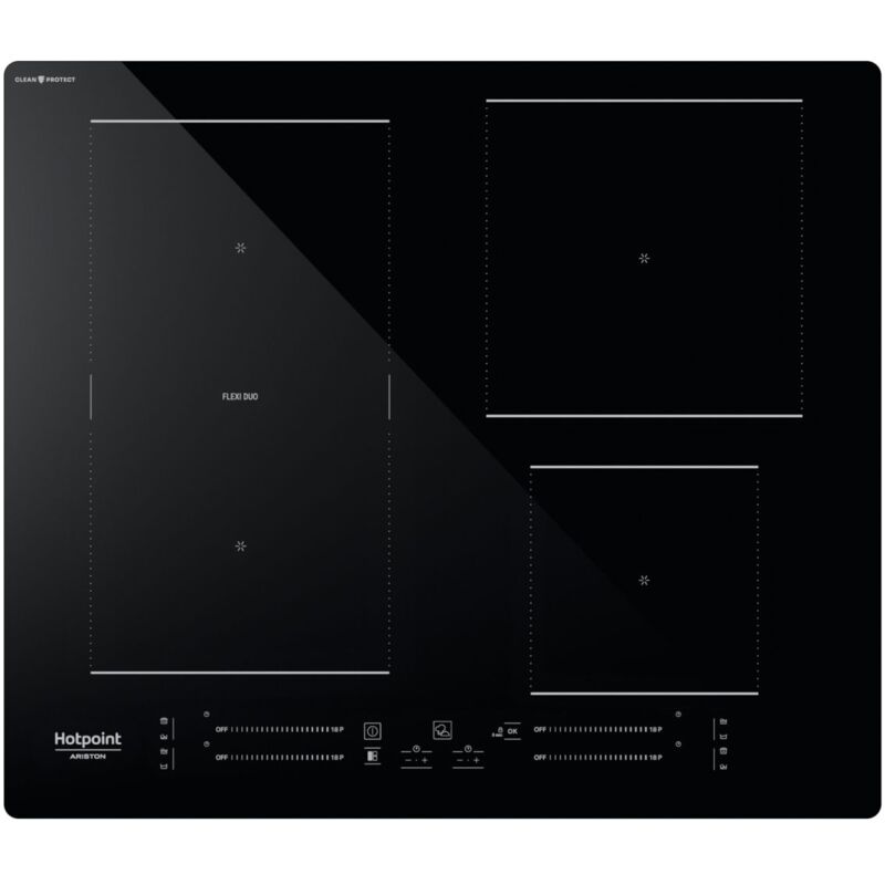 foto del prodotto hotpoint ariston hs 4960c cpne. colore del prodotto nero, dimensione della larghezza del piano cottura 59 cm, tipo di piano cottura piano