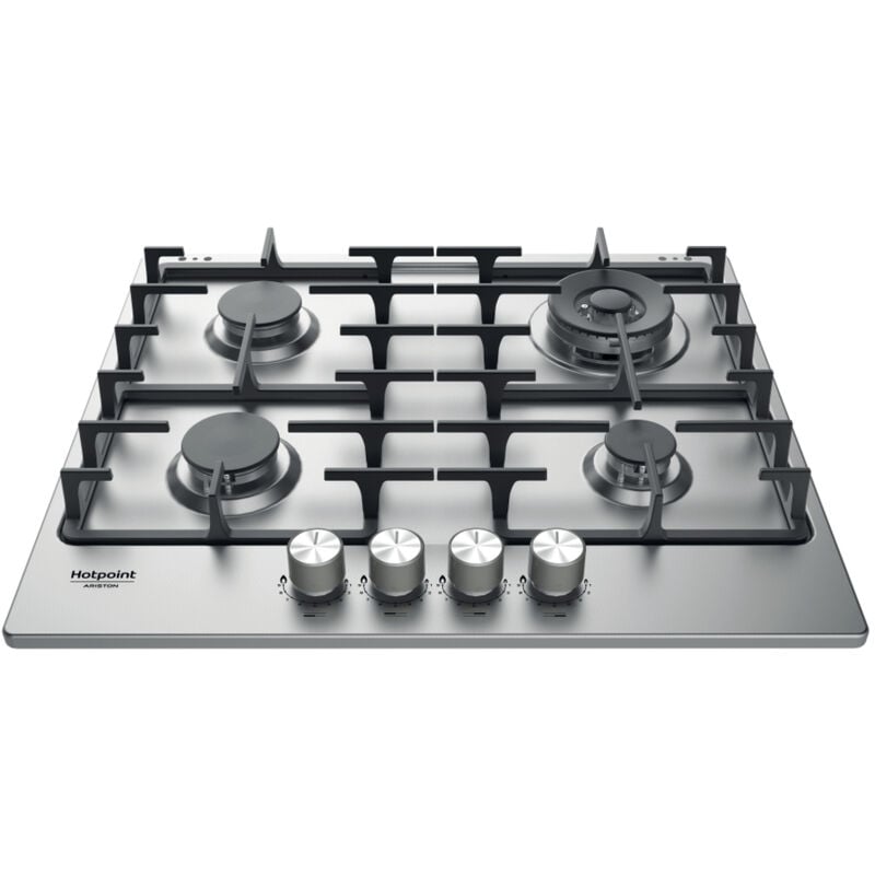 foto del prodotto hotpoint ariston piano cottura a gas pph 60g df ix. colore del prodotto acciaio inox, posizionamento dell apparecchio da incasso, dimensione della