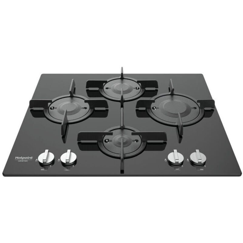 foto del prodotto hotpoint ftghg 641 d ha bk piano cottura nero da incasso 60 cm gas 4 fornello i 