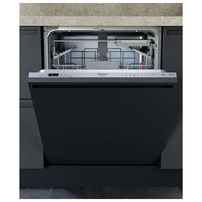 foto del prodotto hotpoint hic 3c41 cw lavastoviglie da incasso a scomparsa totale 14 coperti classe energetica c a 9 programmi 60 cm motore inverter