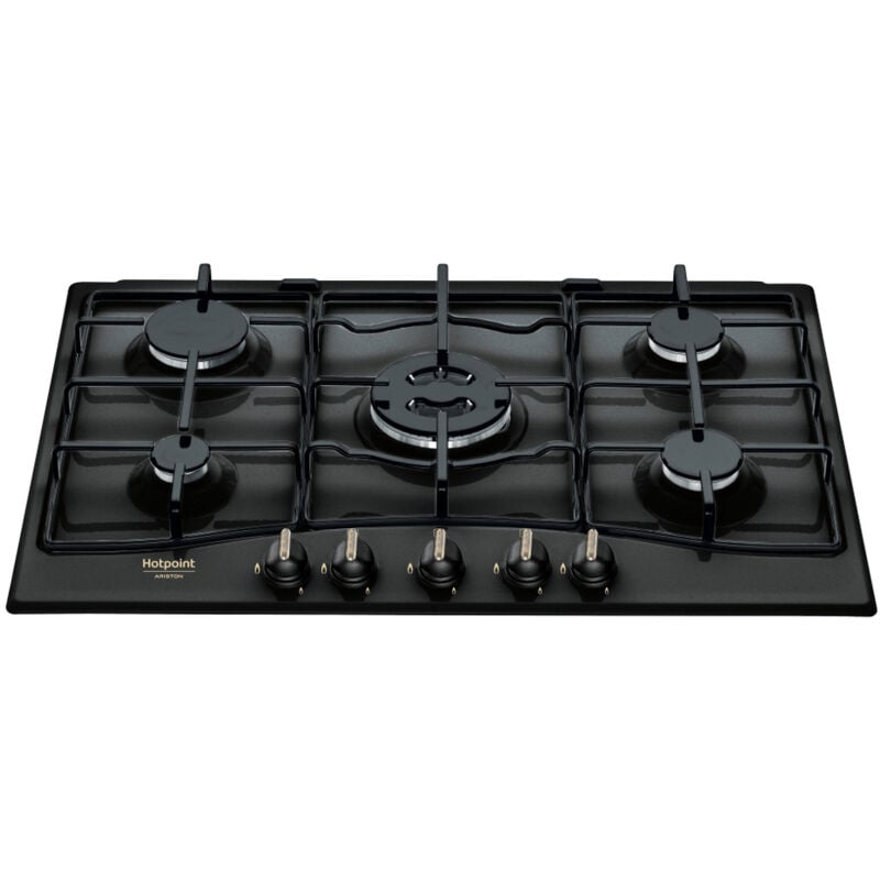 foto del prodotto hotpoint piano cottura a gas 75cm 5 fuochi con wok antracite pcn 750 t an r ha