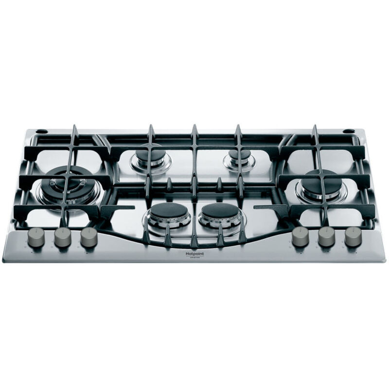 foto del prodotto hotpoint piano cottura a gas phn 961 ts ix ha 6 fuochi da incasso 87 cm acciaio inox