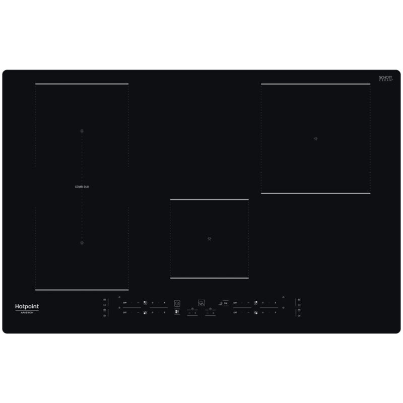 foto del prodotto hotpoint piano cottura a induzione hb 0577b ne. colore del prodotto nero, posizionamento dell apparecchio da incasso, dimensione della larghezza