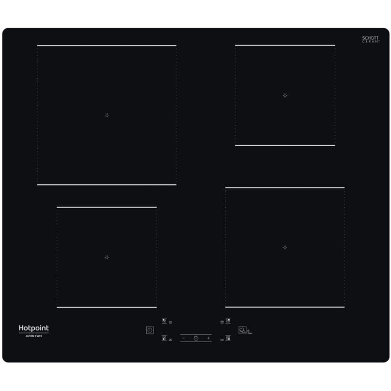 foto del prodotto hotpoint piano cottura induzione 4 zone 59cm nero vetro ceramica da incasso