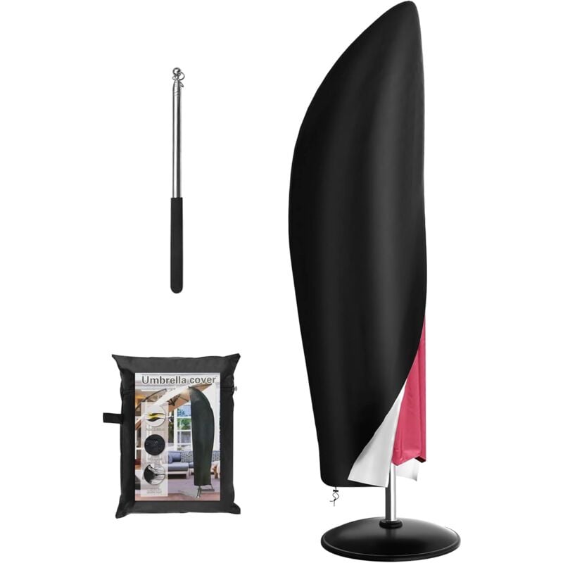 foto del prodotto housse parasol deporte avec perche t lescopique, housse de protection pour parasol en tissu oxford 210d , imperm able, coupe vent, anti uv ,pour