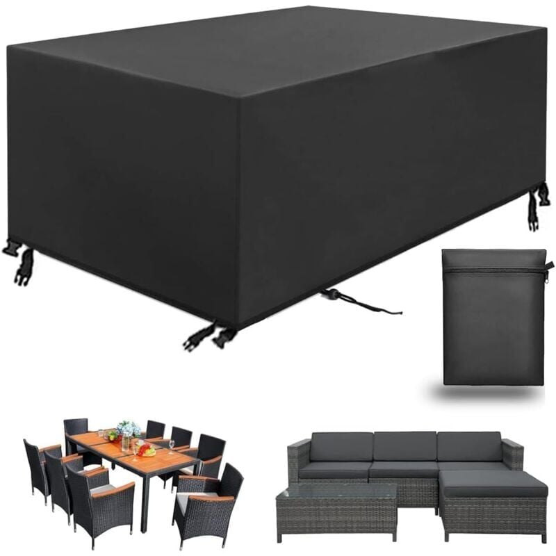 foto del prodotto housse salon de jardin, housse de table jardin rectangulaire, couverture de protection meubles b che salon de jardin imperm able anti uv, 420d tissu