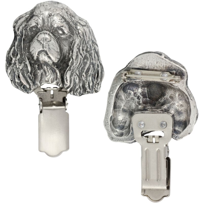 foto del prodotto hovawart spilla con clip, porta numero di partenza, regalo per una mostra canina di art dog