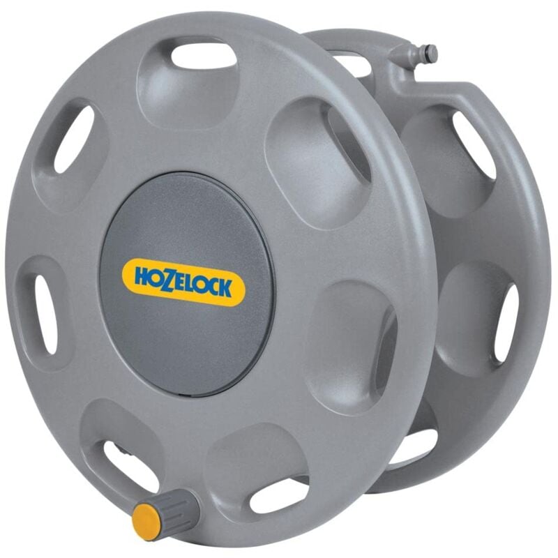 foto del prodotto hozelock 2390d0000 avvolgitore da parete da 60 m senza tubo e ugello (giallo/grigio)