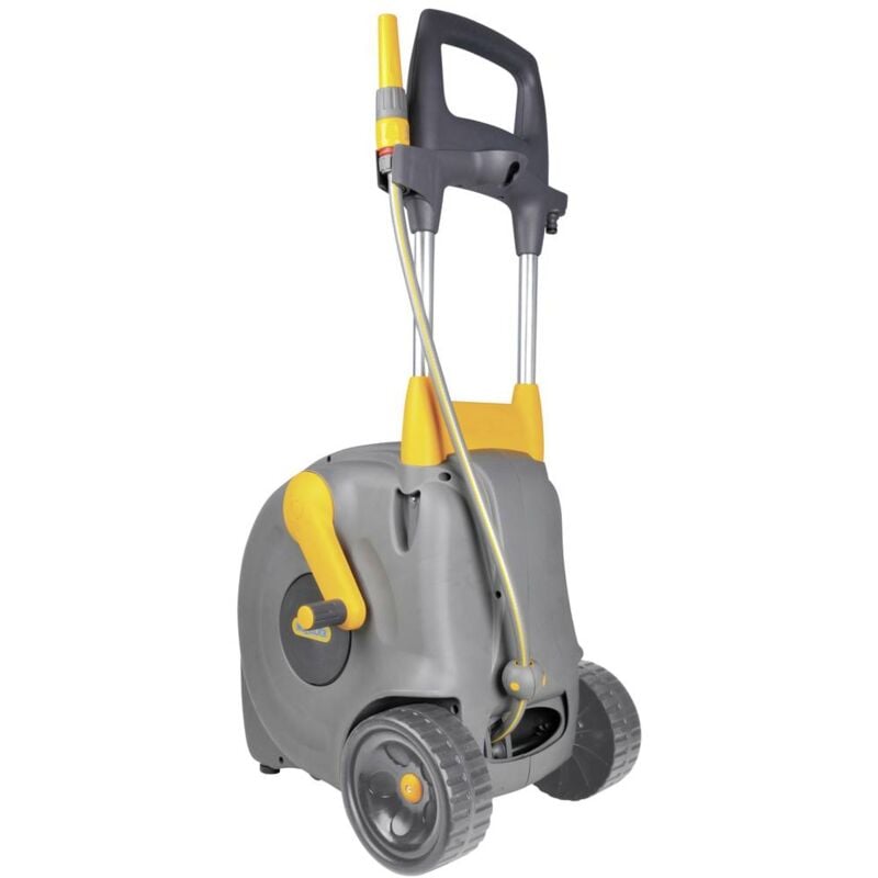 foto del prodotto hozelock 2450r0000 schlauchwagen fast cart mit 40 m schlauch carrello avvolgitubo 40 m 1 pz. grigio, giallo