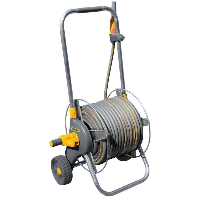 foto del prodotto hozelock carrello avvolgitore in metallo piccolo con tubo da giardino da 30 m