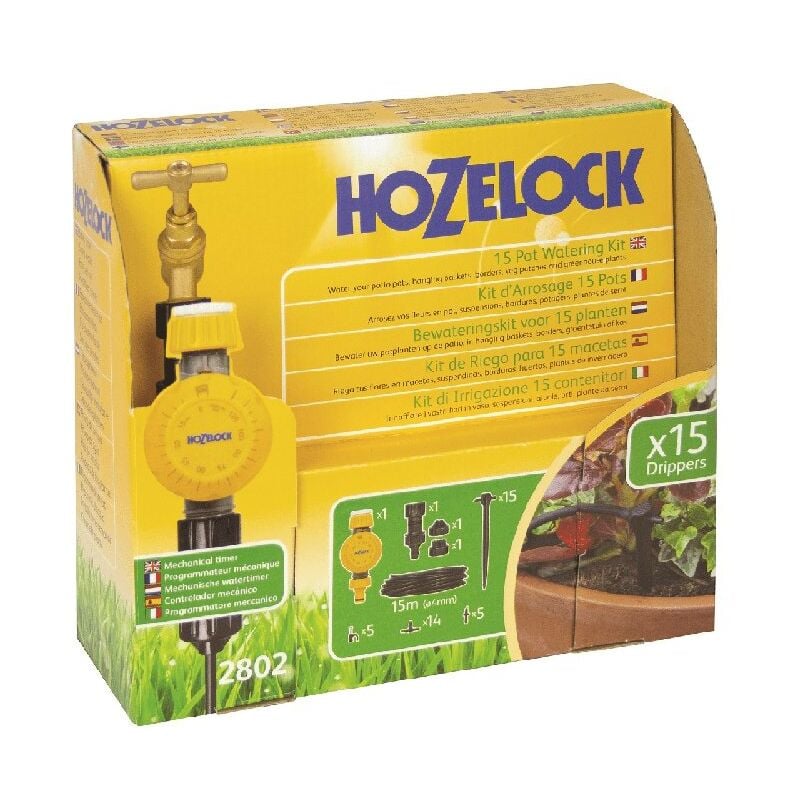 foto del prodotto hozelock kit di irrigazione automatica per microirrigazione da 15 vasi