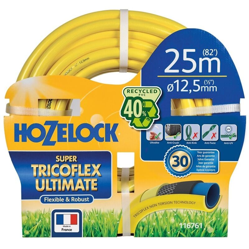 foto del prodotto hozelock tubo da giardino multiuso super tricoflex ultimate 15mm 10m giallo