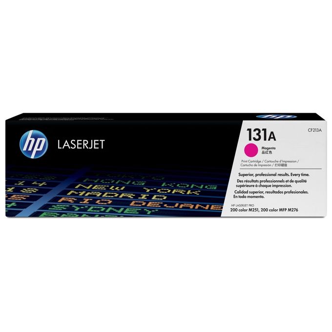 foto del prodotto hp 131a cf213a, cartuccia toner originale, 1.600 pagine, per stampanti laserjet serie pro m251 e m276 mfp, magenta