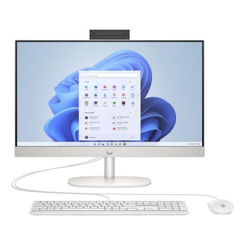 foto del prodotto hp 24 cr0050nl amd ryzen 5 7520u 60,5 cm 23.8 1920 x 1080 pixel pc all in one 8 gb lpddr5 sdram 512 gb ssd windows 11 home wi fi 6 802.11ax bianco
