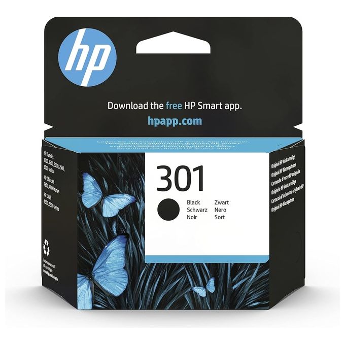 foto del prodotto hp 301 ch561ee cartuccia originale, da 190 pagine, compatibile con le stampanti a getto di inchiostro hp deskjet 1050, 2540 e 3050, officejet 2620 e 4630, envy 4500 e 5530, nero