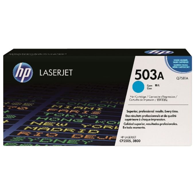 foto del prodotto hp 503a cyan originale laserjet cartuccia toner q7581a contract per color laserjet 3800, 3800dn, 3800dtn, 3800n, cp3505, cp3505dn, cp3505n, cp3505x
