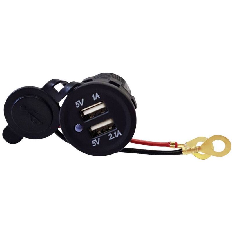 foto del prodotto hp autozubeh r presa da incasso usb dual per auto portata massima corrente 3.1 a presa di corrente 12 v a 5 v, 24 v a 5
