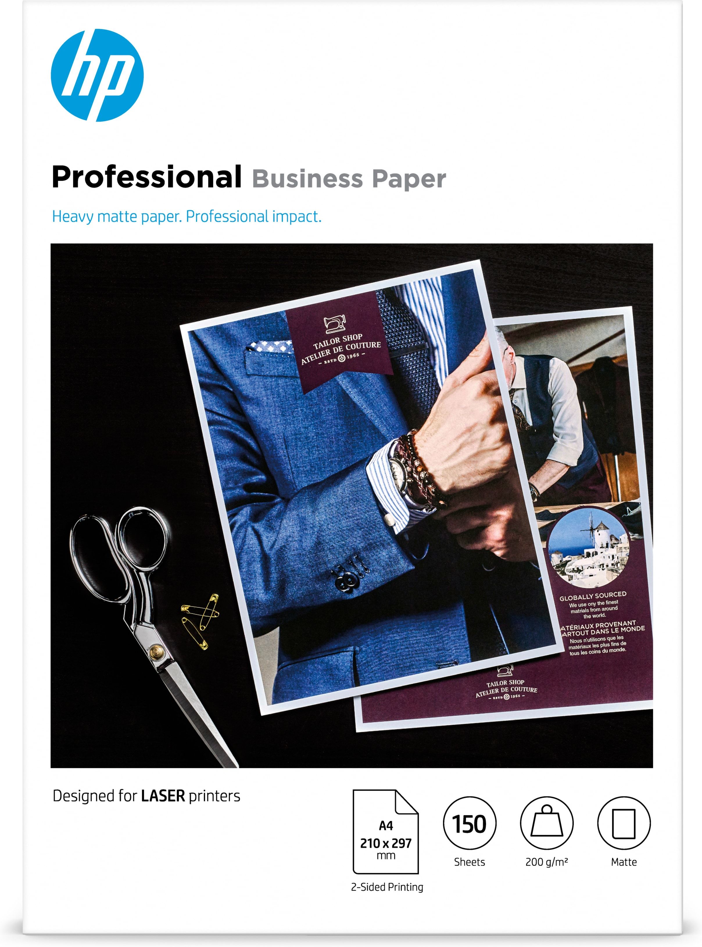 foto del prodotto hp carta professionale , opaca, 200 g/m2, a4 (210 x 297 mm), 150 fogli