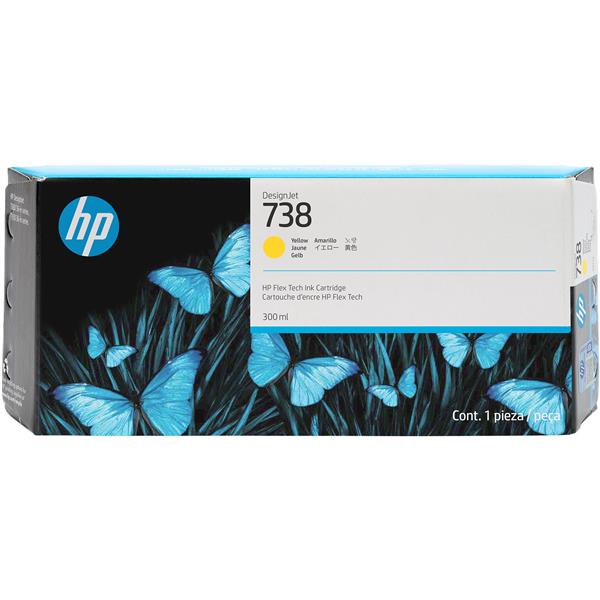 foto del prodotto hp cartuccia di inchiostro giallo designjet 738 da 300 ml