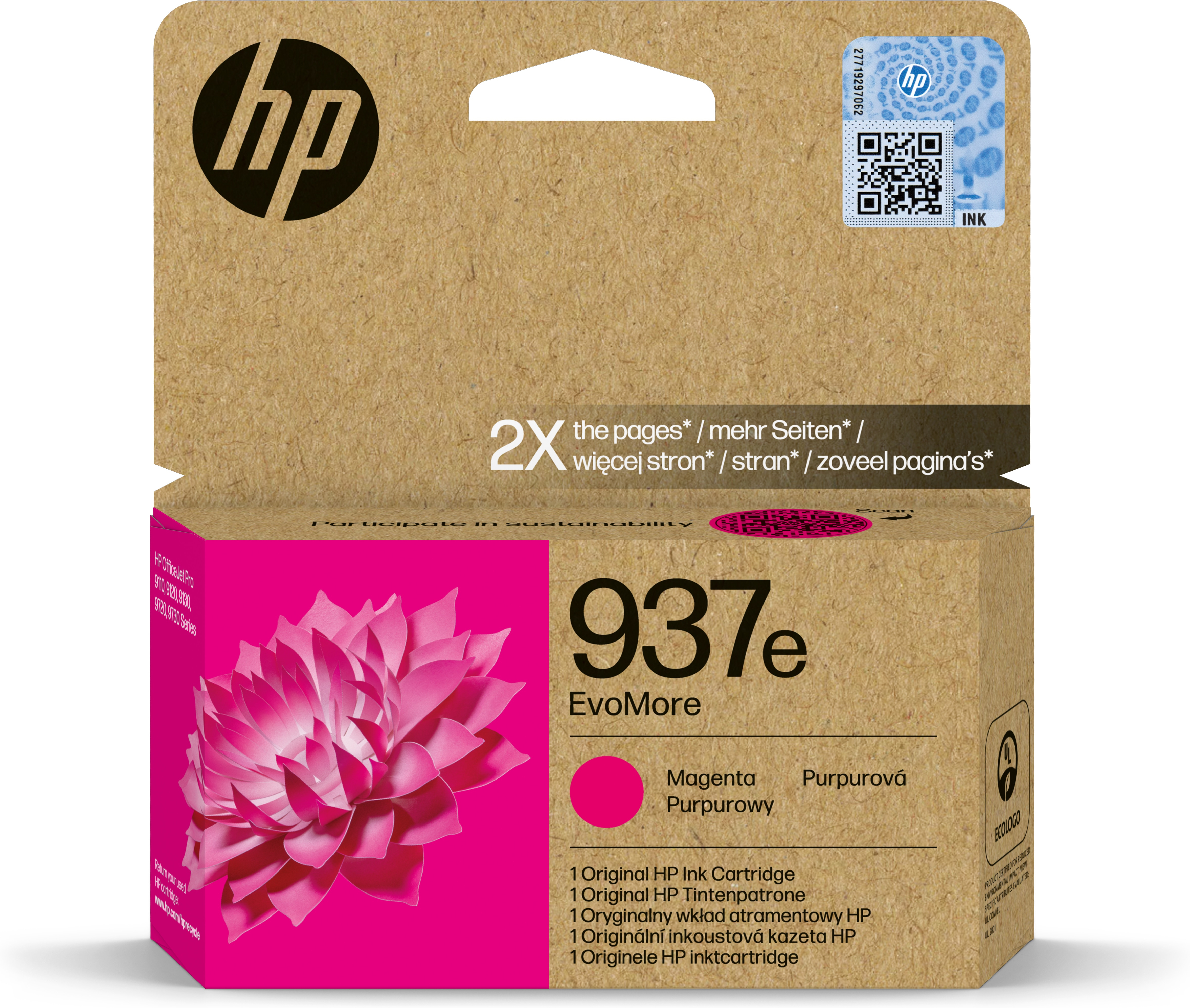 foto del prodotto hp cartuccia di inchiostro magenta originale 937e evomore