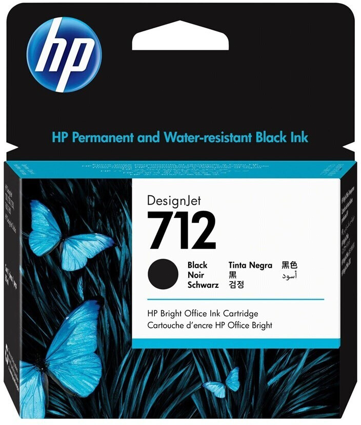 foto del prodotto hp cartuccia di inchiostro nero originale designjet 712 da 80 ml