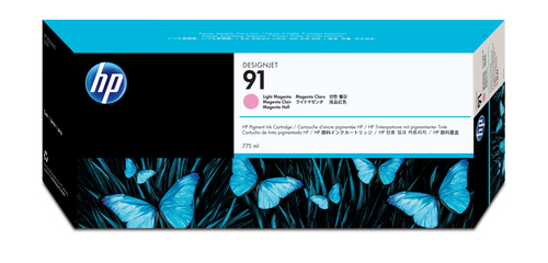 foto del prodotto hp cartuccia di inchiostro pigmentato magenta chiaro originale designjet 91 da 775 ml