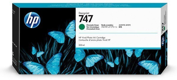 foto del prodotto hp cartuccia di inchiostro verde cromatico 747 designjet da 300 ml