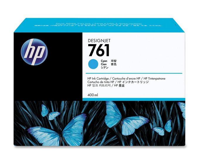foto del prodotto hp cartuccia inchiostro ciano designjet 761, 400 ml