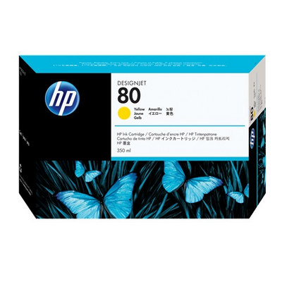 foto del prodotto hp cartuccia inchiostro giallo 80, 350 ml