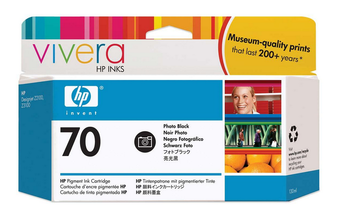 foto del prodotto hp cartuccia inchiostro nero fotografico designjet 70, 130 ml