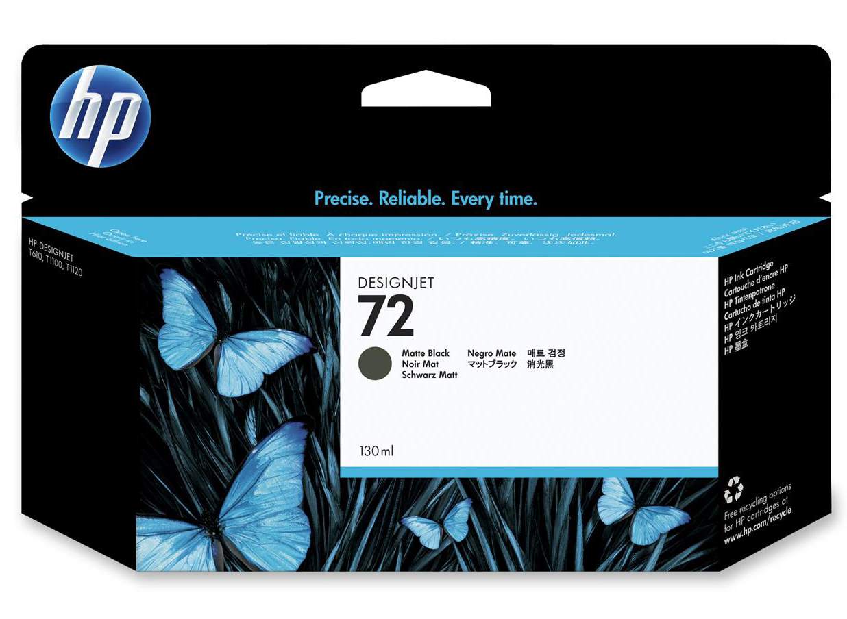 foto del prodotto hp cartuccia inchiostro nero opaco 72, 130 ml