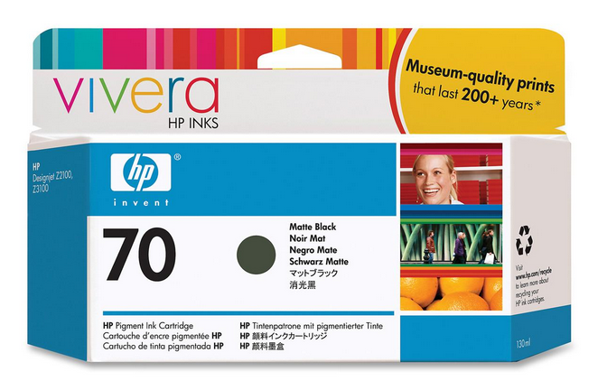 foto del prodotto hp cartuccia inchiostro nero opaco designjet 70, 130 ml