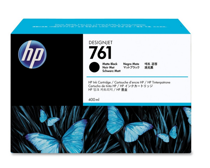 foto del prodotto hp cartuccia inchiostro nero opaco designjet 761, 400 ml