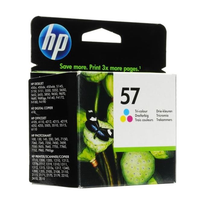 foto del prodotto hp cartuccia ink jet colore 57 inkjet 9600 officejet 4255 6110 psc1210 1215 1315