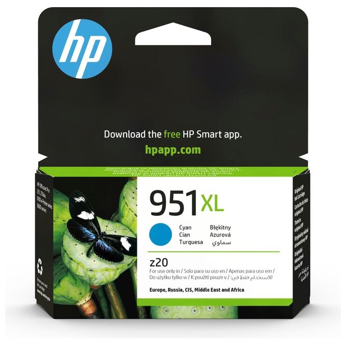 foto del prodotto hp cartuccia ink officejet 951xl ciano