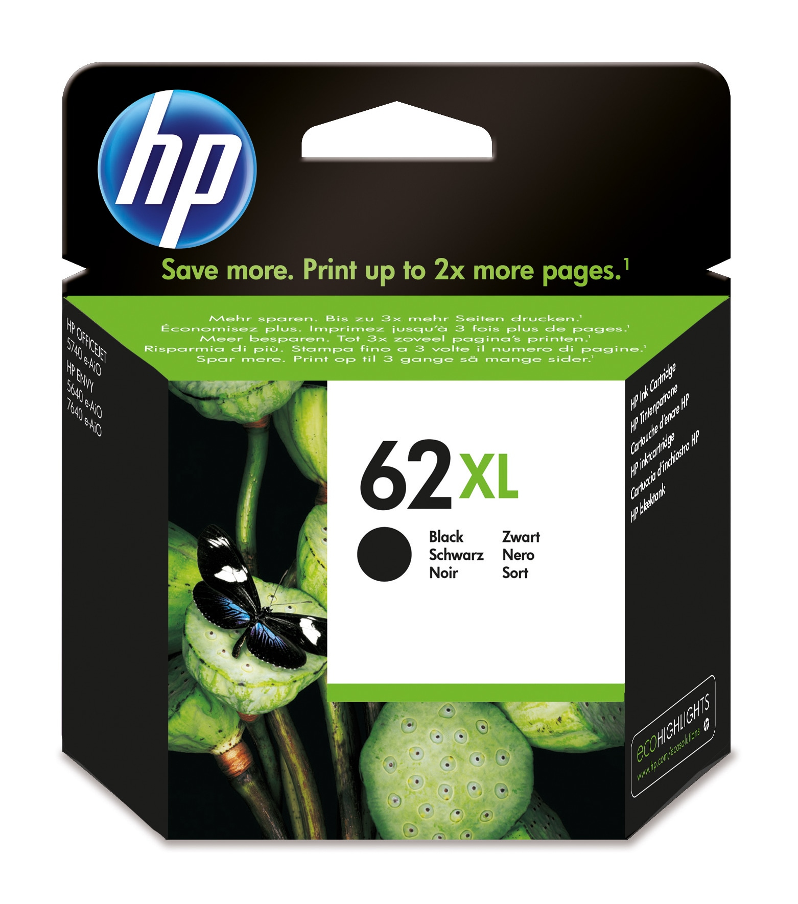 foto del prodotto hp cartuccia originale inchiostro nero ad alta capacit 62xl