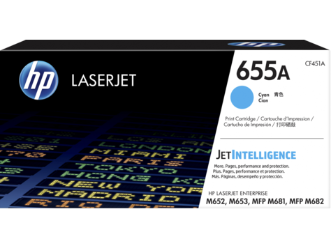 foto del prodotto hp cartuccia toner ciano originale laserjet 655a