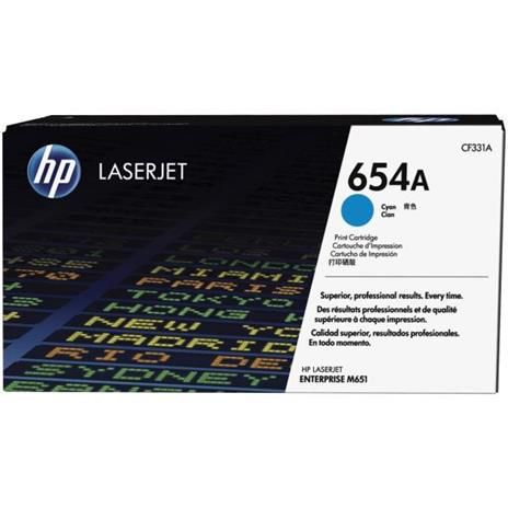 foto del prodotto hp cartuccia toner originale ciano laserjet 654a
