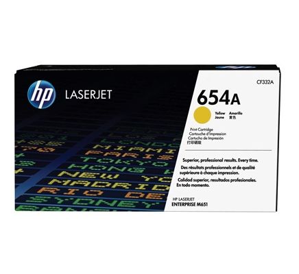 foto del prodotto hp cartuccia toner originale giallo laserjet 654a