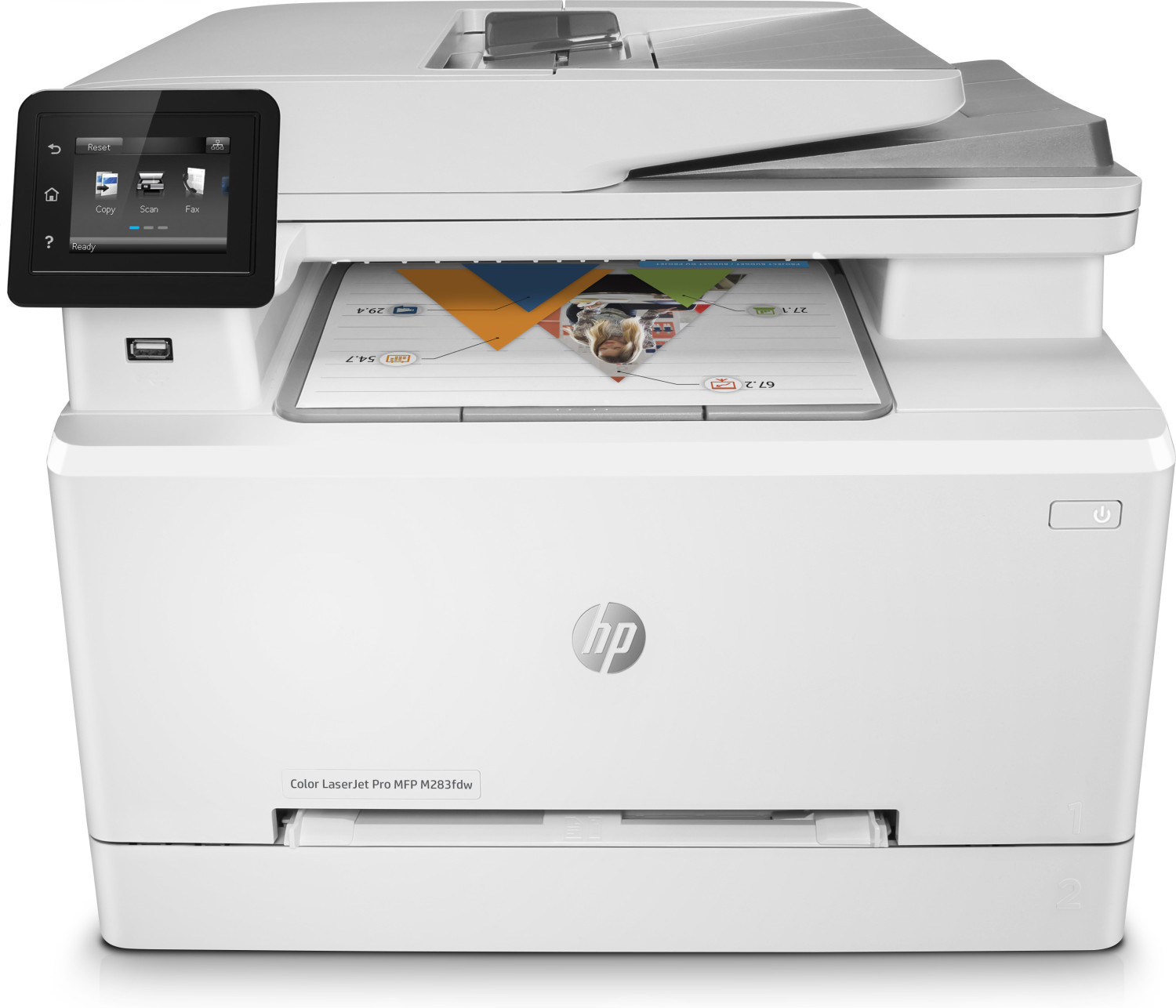 foto del prodotto hp color laserjet pro stampante multifunzione m283fdw